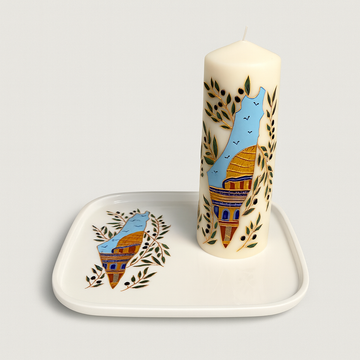 Palestine Map Candle and Plate