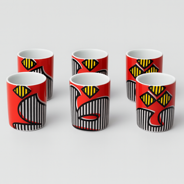 Monogram Arabic Letter Espresso Cups (Set of 6)