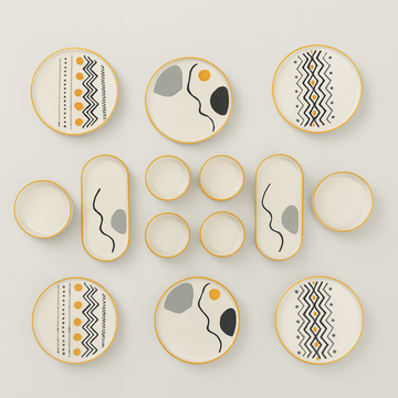 Handmade Motifs Collection (Set of 14) - Black & Yellow