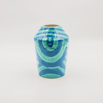 Striped Vase - Blue & Green