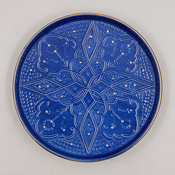 Beldi Round Serving Tray - Royal Blue