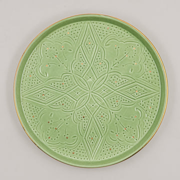 Beldi Round Serving Tray - Mint Green