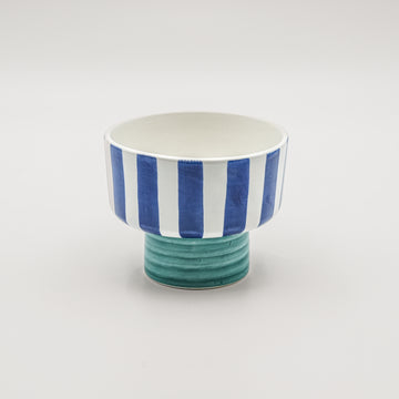 Medium Striped Appetizer Bowl - Royal Blue