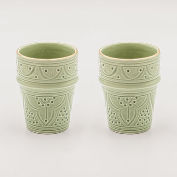 Medium Beldi Cups (200 ml) (Set of 2) - Mint Green
