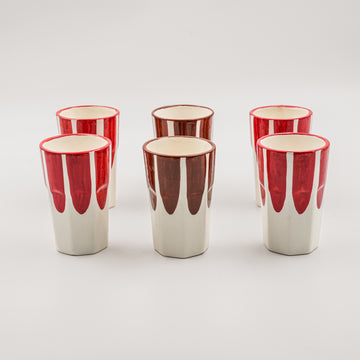 Medium Striped Cups (200 ml) (Set of 6)
