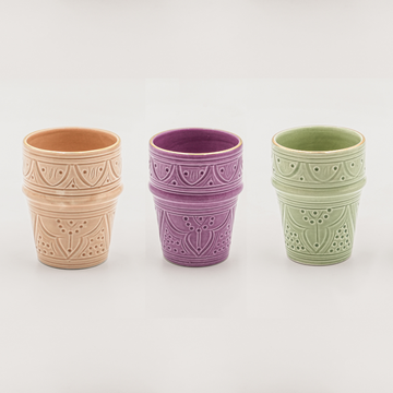 Medium Beldi Cups (200 ml) (Set of 3) - Multi-Color