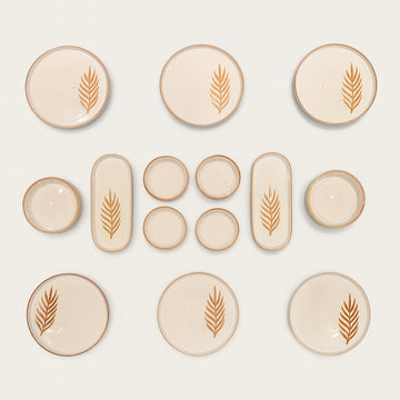 Handmade Floral Collection (Set of 14) - Terracotta Orange