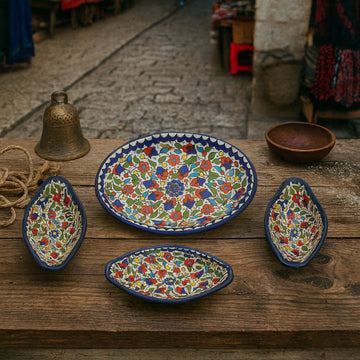 Palestinian Serving Plate Collection (Set of 4)