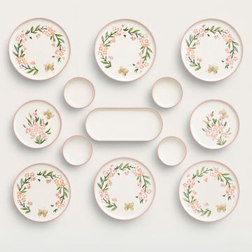 Floral Collection (Set of 13) - Pink & Green