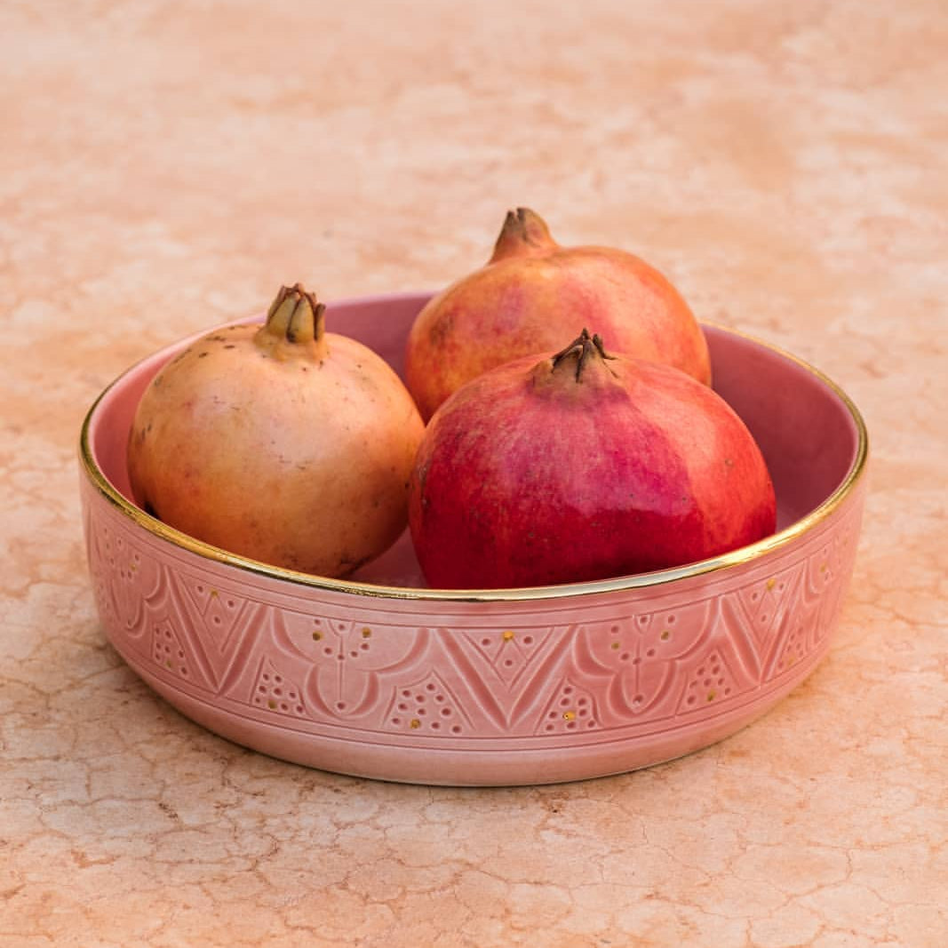 Beldi Flat Serving Bowl (18 or 24 cm) - Pink Blush