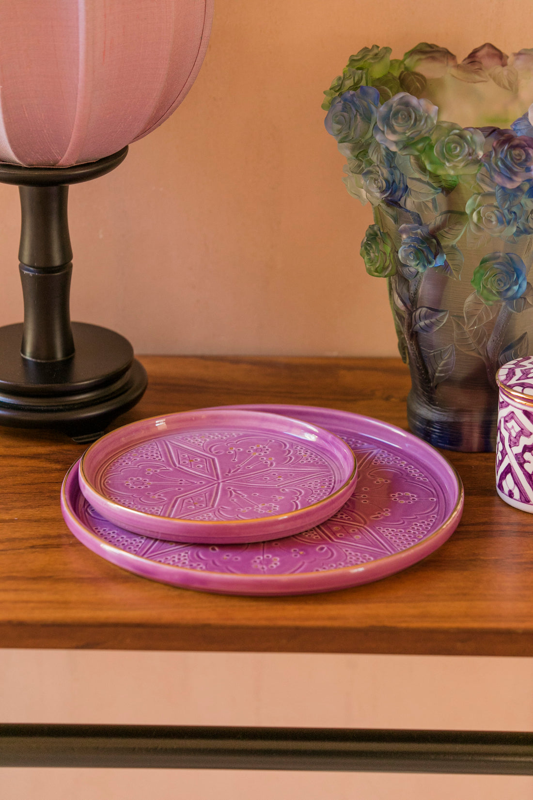 Beldi Round Serving Tray - Purple Lilac