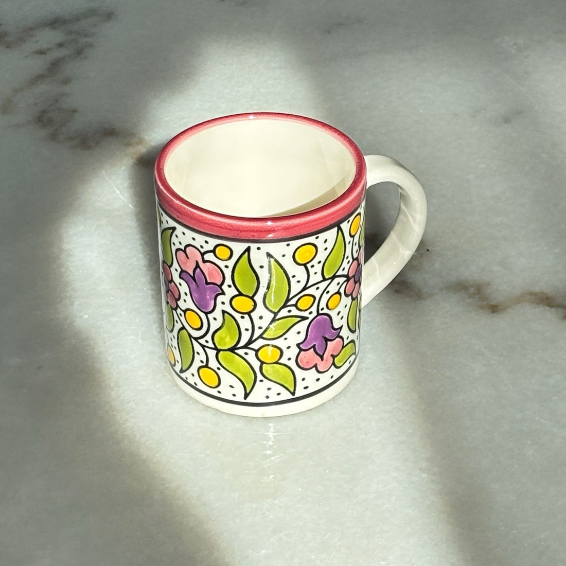 Floral Mug (200 ml) - Pink & Green