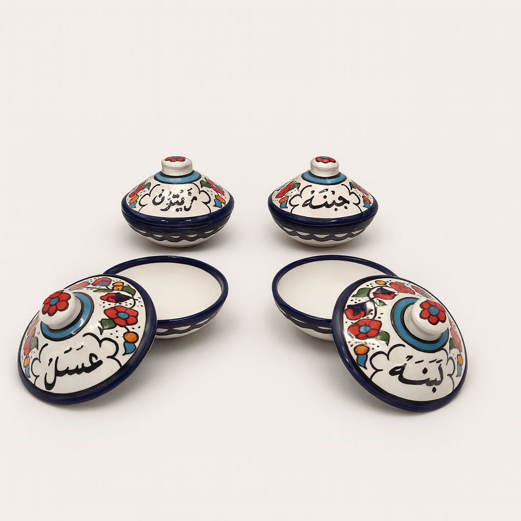 Bowls with Lid for Olives, Cheese, Labne and Honey (Set of 4)