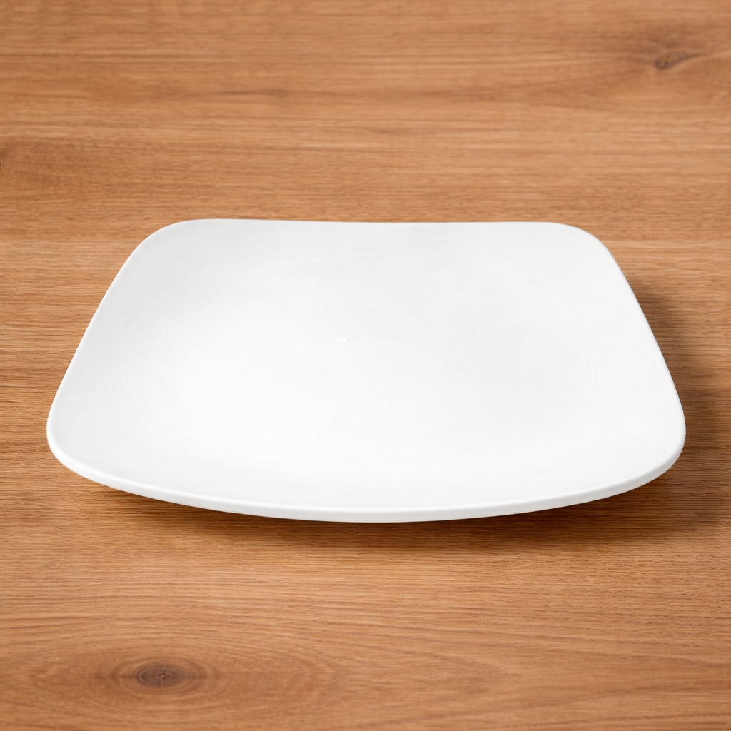 Square Plate Ceramic Bisque (23 cm) - Ready to Paint