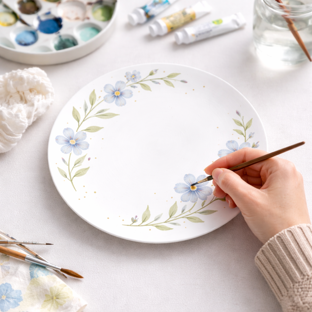 Plate Ceramic Bisque (23 cm) - Ready to Paint