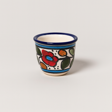 Floral Arabic Coffee Cup (75 ml) - Blue
