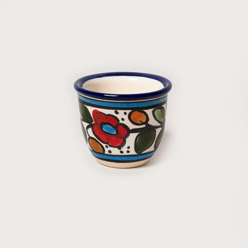 Floral Arabic Coffee Cup (50 ml) - Blue