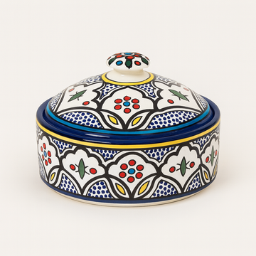 Large Serving Bowl with Lid - Blue