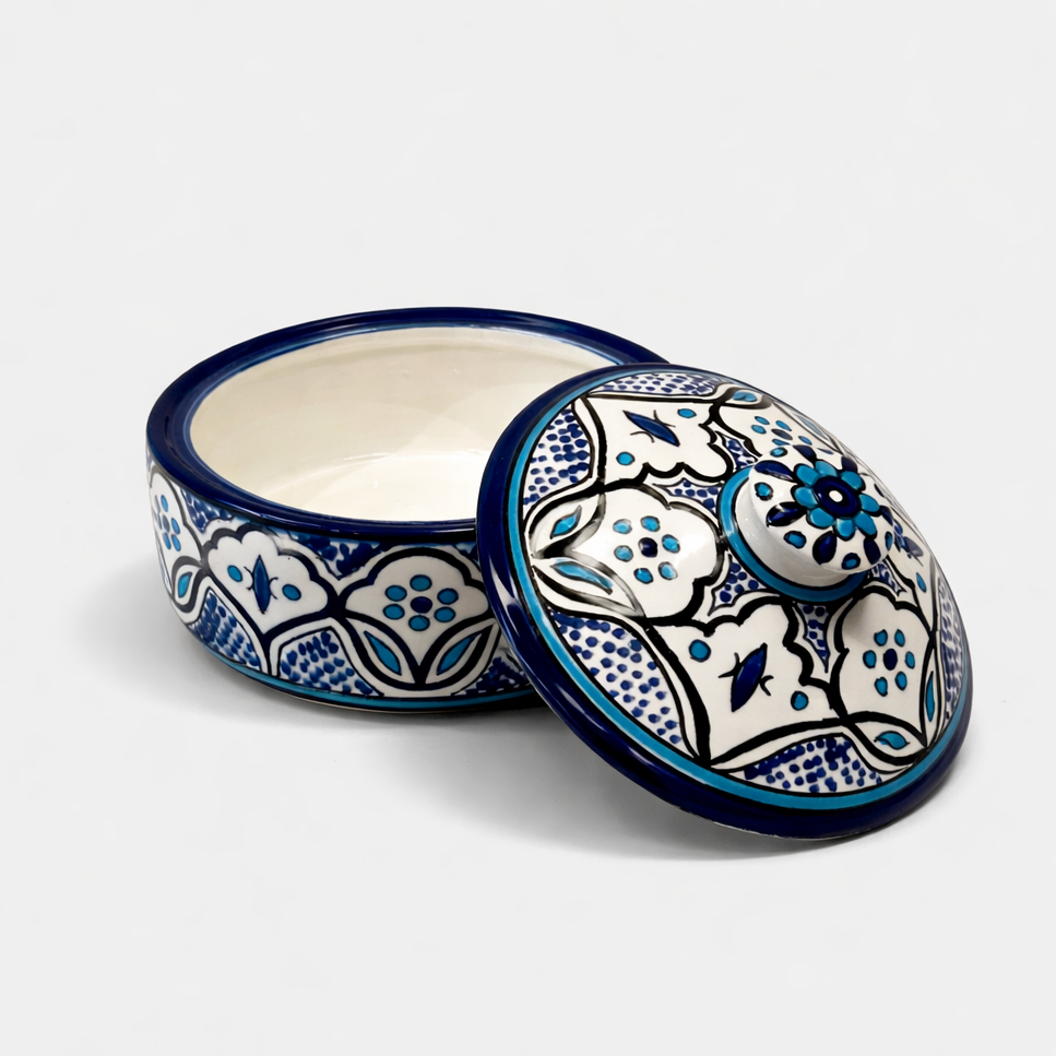 Large Serving Bowl with Lid (21 cm) - Blue