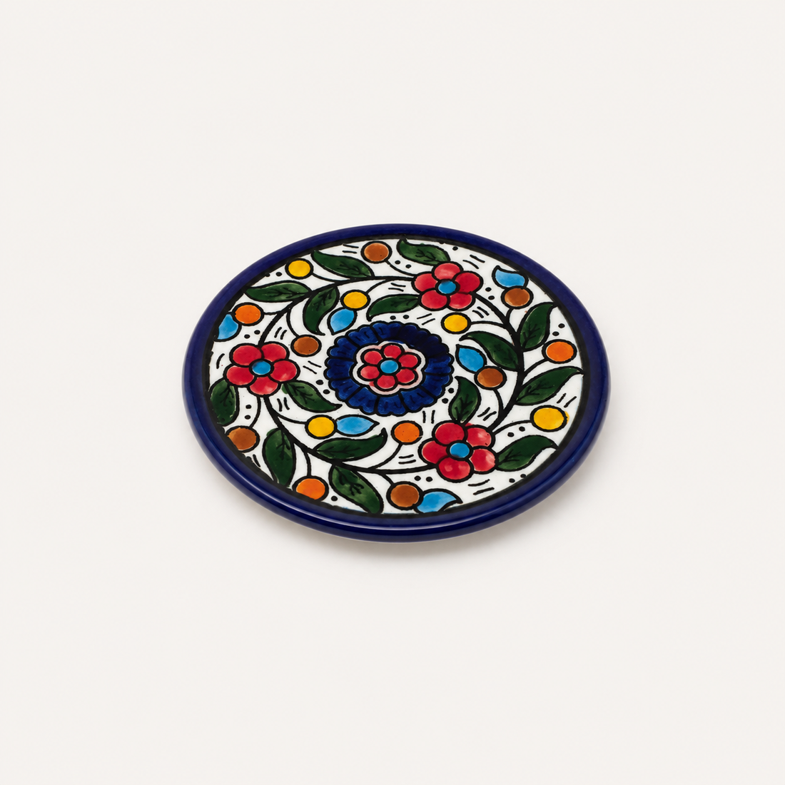 Floral Turkish Coffee Cup (80 ml) - Blue