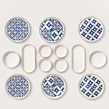 Handmade Mosaic Collection (Set of 14) - Blue