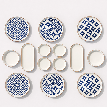 Handmade Mosaic Collection (Set of 14) - Blue