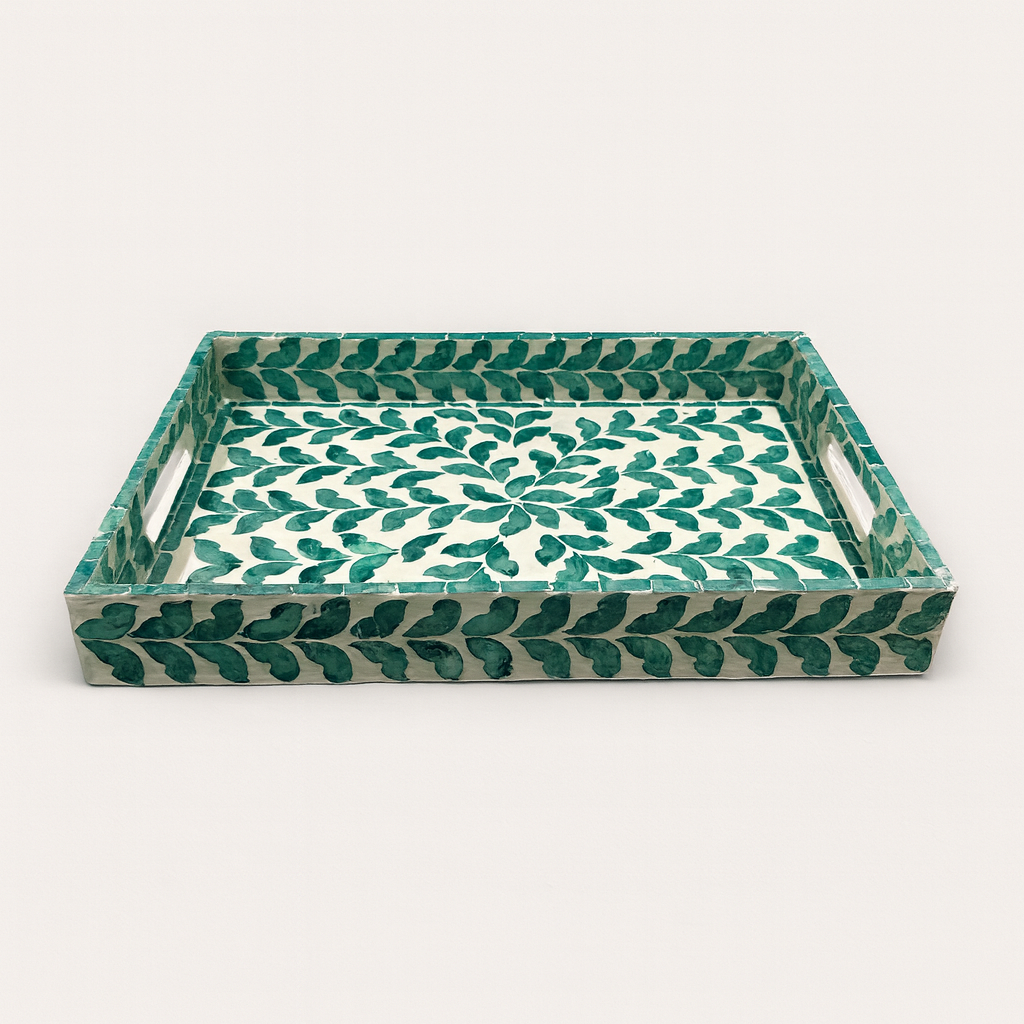 Mother of Pearl Tray (35 cm) - Turquoise
