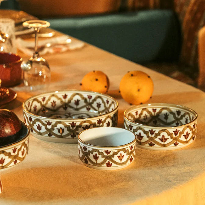 Lmida Flat Serving Bowl (18 or 24 cm) - Gold