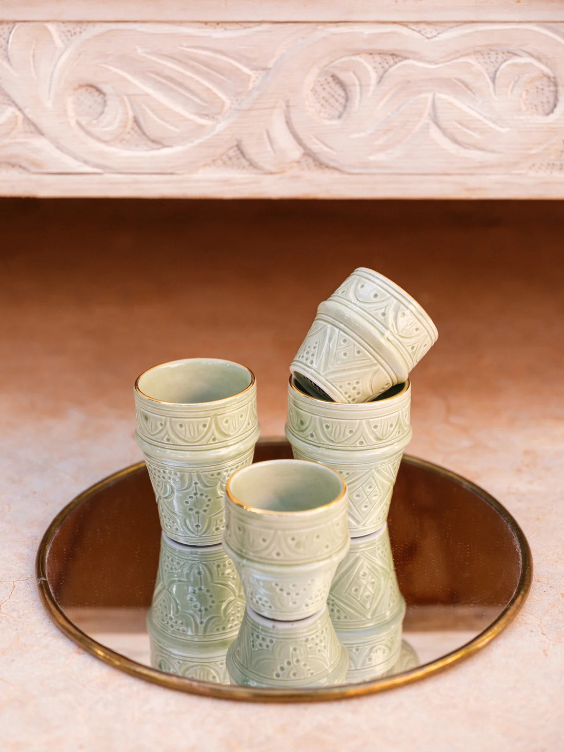 Medium Beldi Cups (200 ml) (Set of 2) - Mint Green