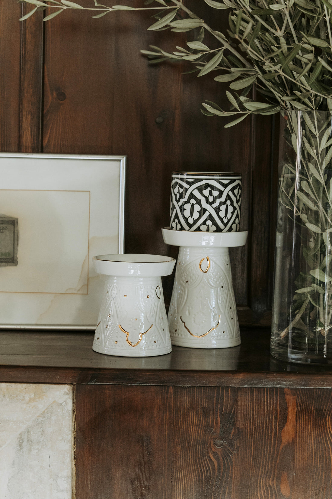 Small / Large Beldi Candle Holder - White