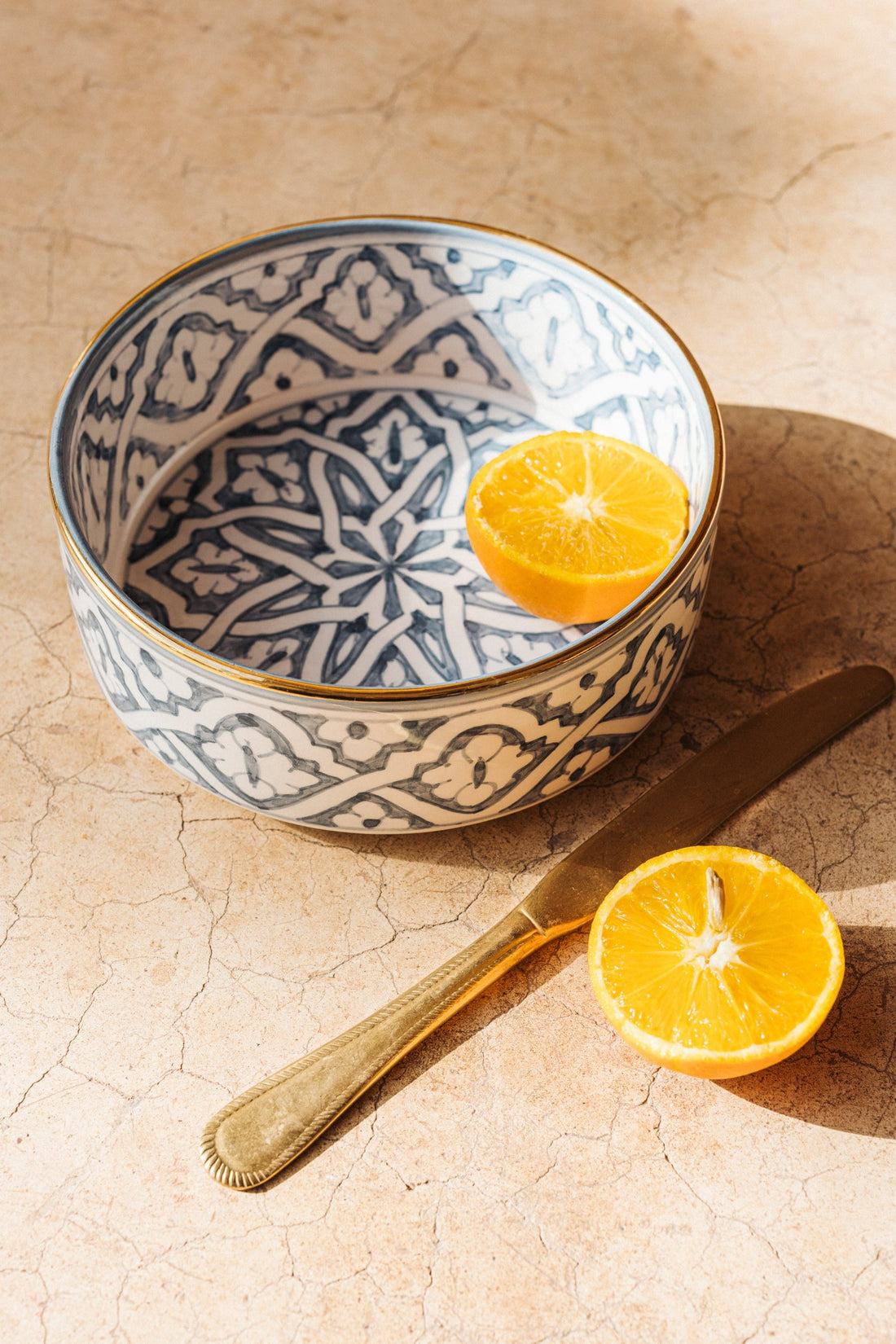Fassia Flat Serving Bowl (18 cm) - Stone Blue