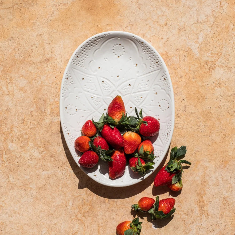 Large Beldi Serving Plate (36 cm) - White