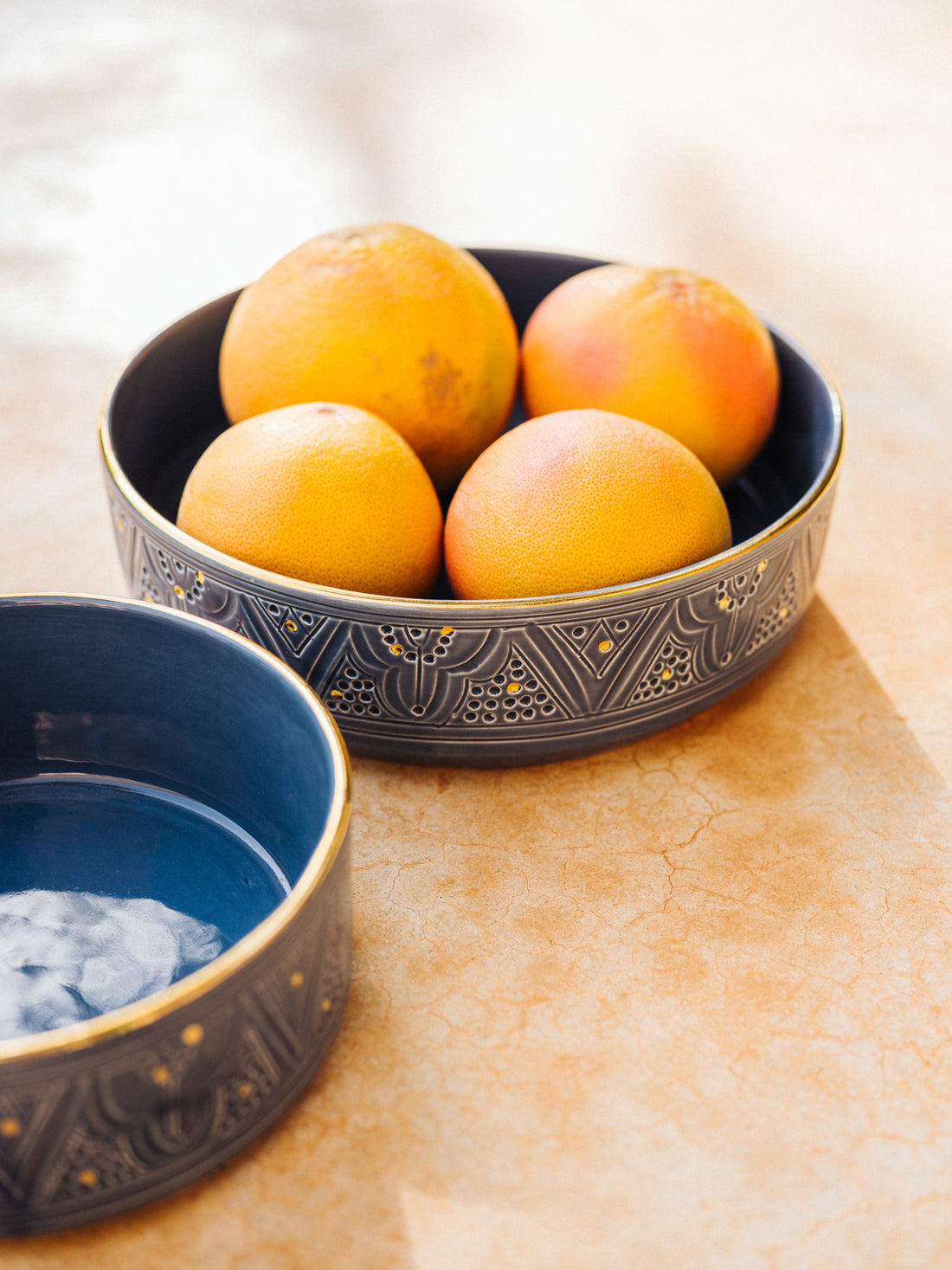 Beldi Flat Serving Bowl (18 cm) - Stone Blue