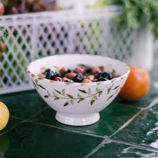 Leaves Serving Bowl (17 cm) - White & Mint Green