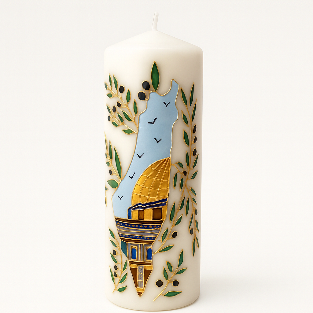 Palestine Map Candle and Plate