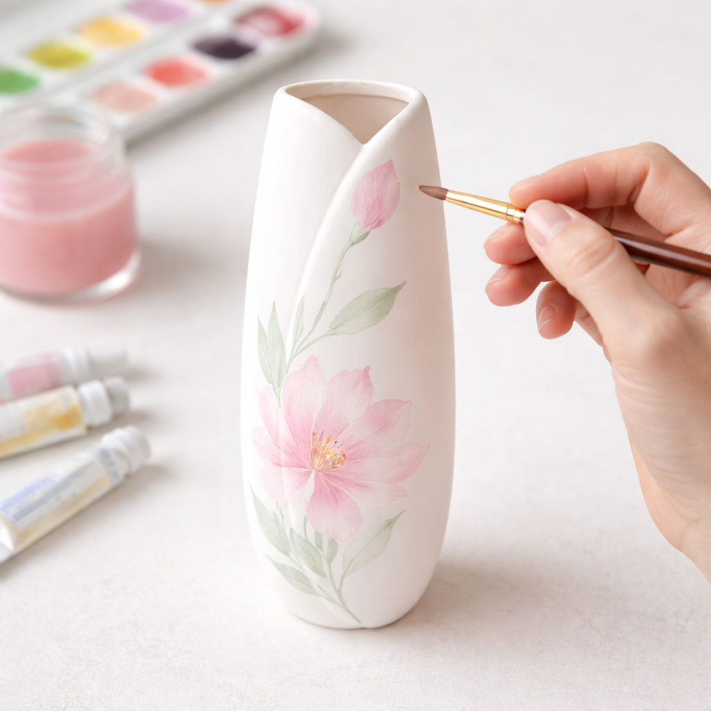 Vase Ceramic Bisque (22 cm) - Ready to Paint