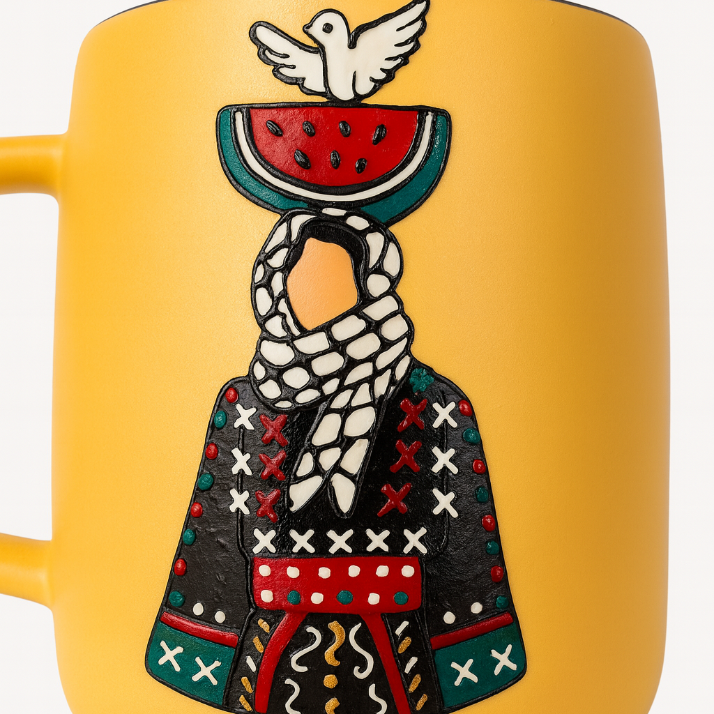 Palestinian Symbols Mug (350 ml) - Yellow