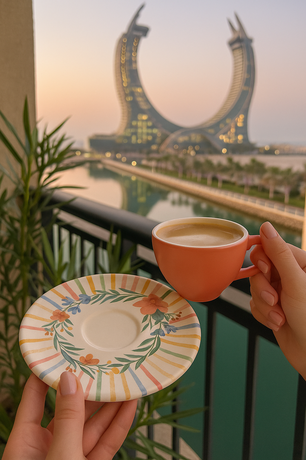 Floral Cup and Saucer (150 ml) - Pink Blush
