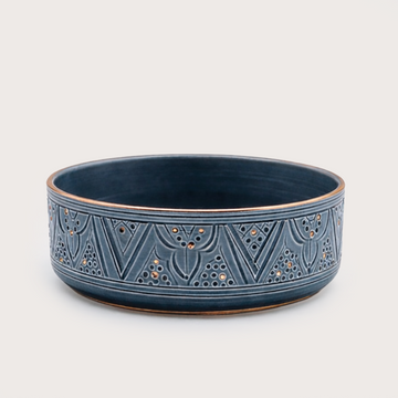 Beldi Flat Serving Bowl (18 or 24 cm) - Stone Blue
