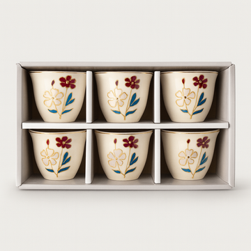 Floral Arabic Coffee Cups (50 ml) (Set of 6)