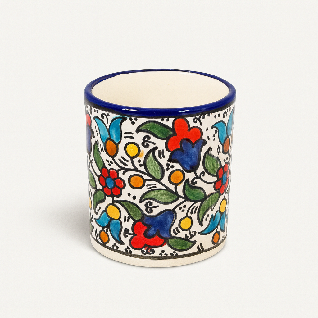 Floral Mug (200 ml) - Red & Blue