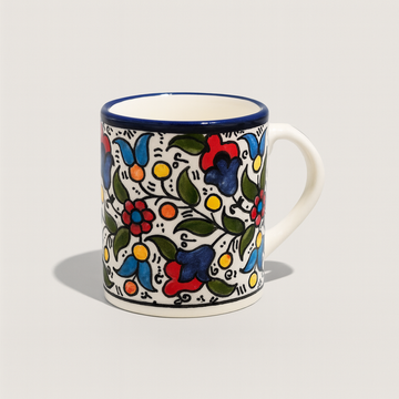 Floral Mug (200 ml) - Red & Blue