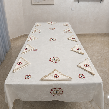 Zellige Table Cover & 12 Napkins (250 x 140 cm)