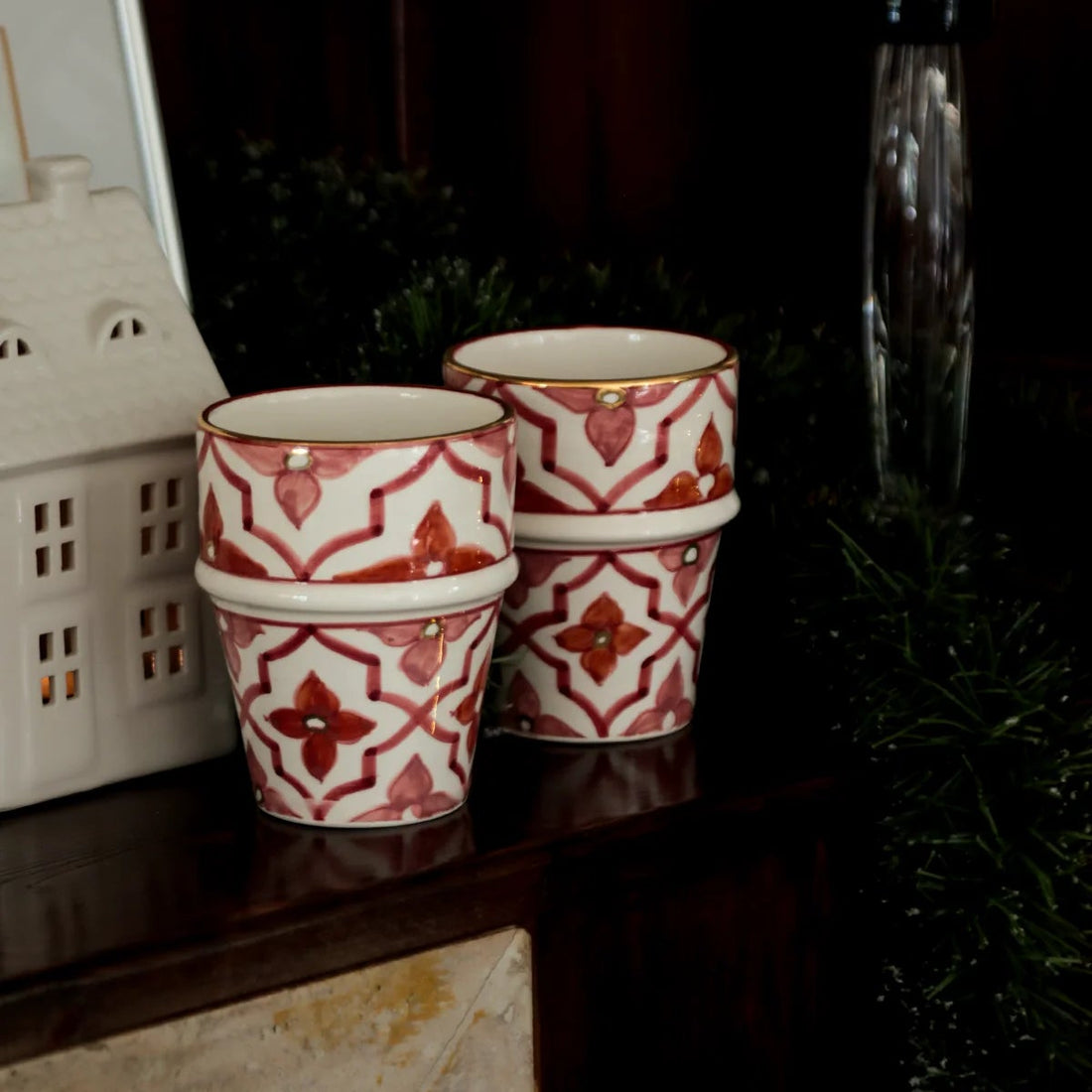 Large Oasis Cups (280 ml) (Set of 2) - Pink & Red