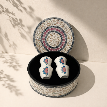 Handmade Mother of Pearl Gift Box with Coffee Cups (23 cm)