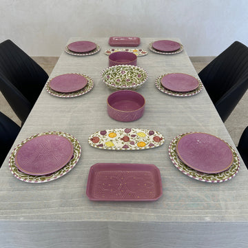 Exclusive Collection: 6-Person Purple Mosaic (Set of 19)