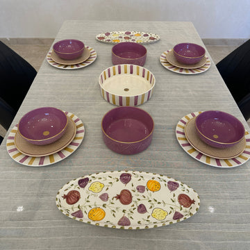 Exclusive Collection: 4-Person Lilac Rose (Set of 17)