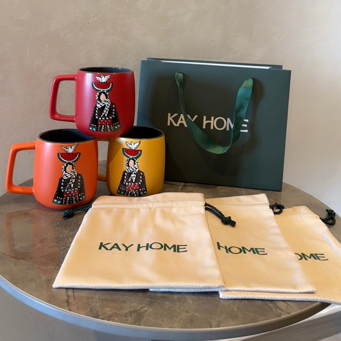 Palestinian Symbols Mugs (350 ml) (Set of 3)