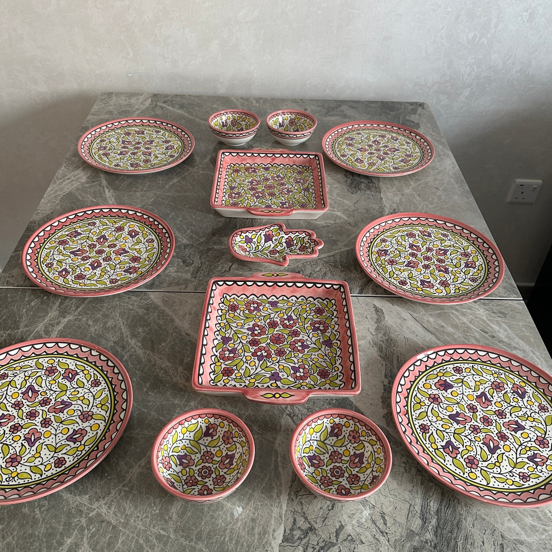 6-Person Floral Collection (Set of 13) - Pink Blush