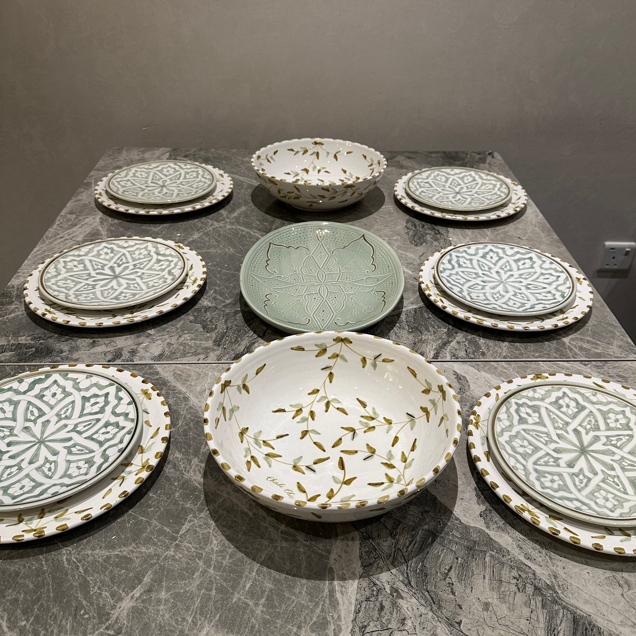 Exclusive Collection: 6-Person Moroccan Naqsh Al-Warak (Set of 15)